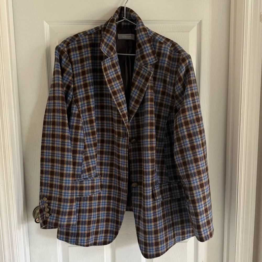 Plaid Wool Blend Blazer - Picture 3 of 9